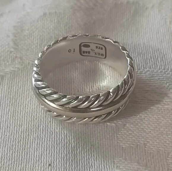 David Yurman Unisex Classic Cable Band Ring, SS & 14k, size 9.5 - Picture 1 of 9